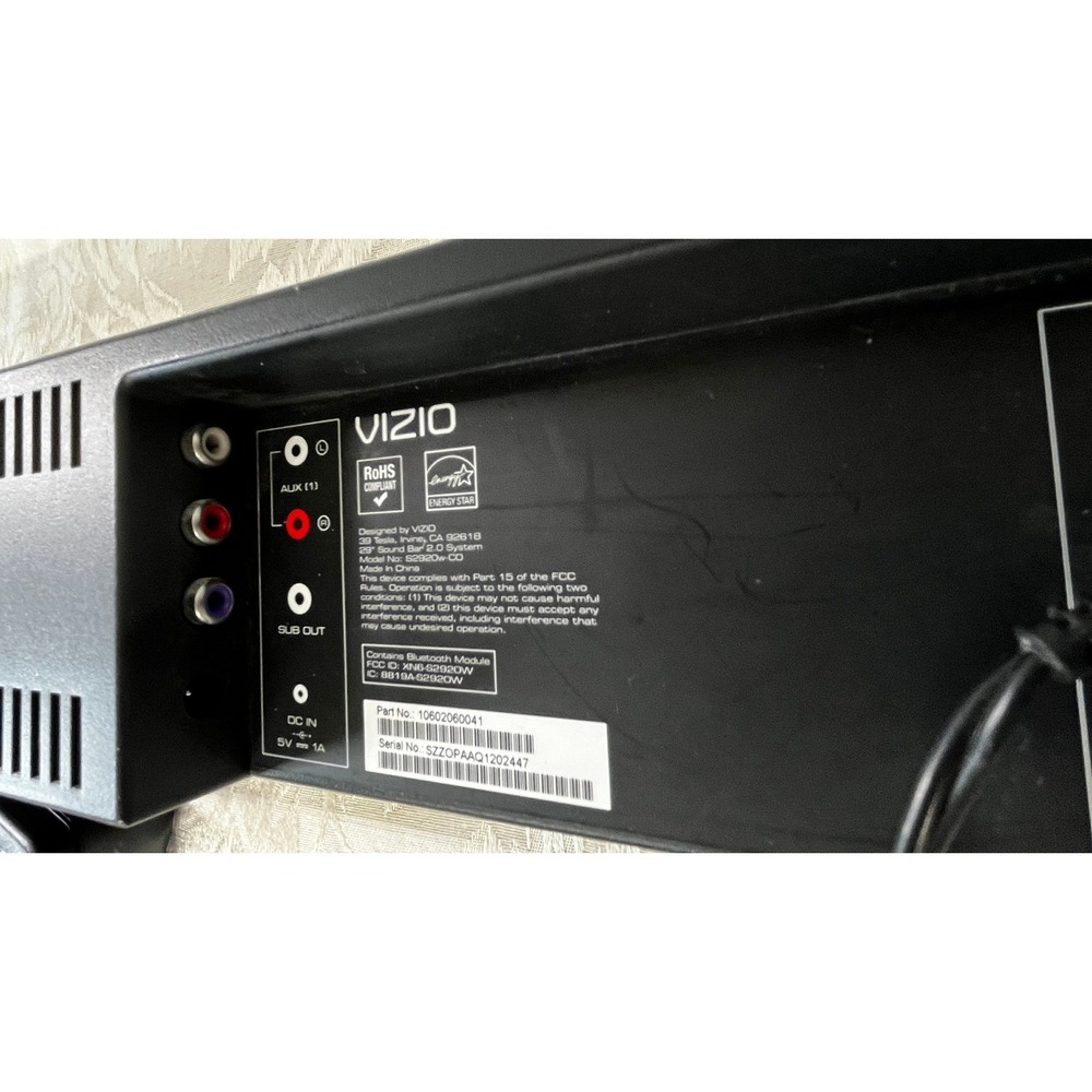 Vizio S2920w-C0 29 Inch 2.0 Channel Sound Bar System Bluetooth Black TV Speaker - Picture 4 of 8